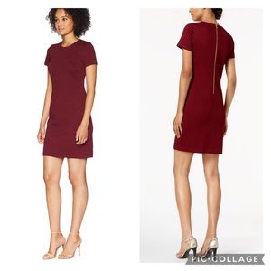 Calvin Klein Textured Burgundy Rose Dress